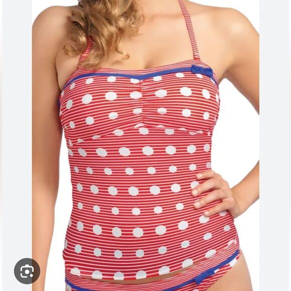 Freya Hello Sailor Underwire Tankini Top Red Womens Size 32F - Picture 1 of 8